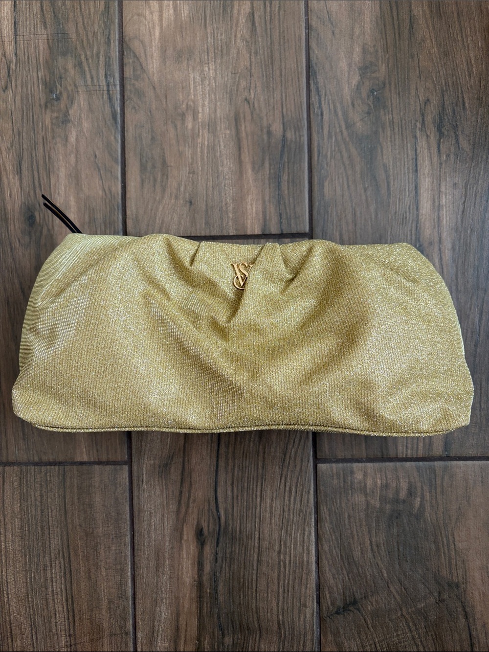 Victoria's Secret Metallic Gold Ruched Clutch Wristlet